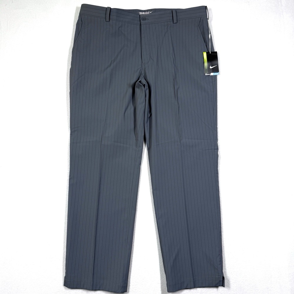 Nike Golf Pants Mens 38x30‎ Dri Fit Tour Performance Grey Striped Straight NWT